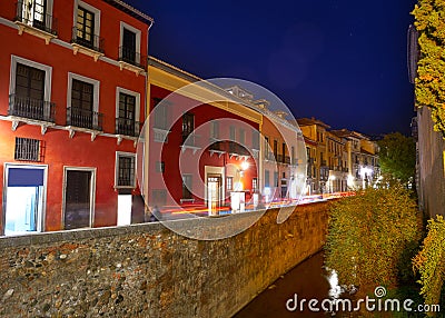 Albaicin Darro carrera street Granada Spain Stock Photo