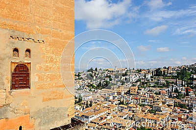 Albaicin neighborhood from the Comares tower of Alhambra in Granada, Spain Stock Photo