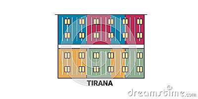 Albania, Tirana travel landmark vector illustration Vector Illustration