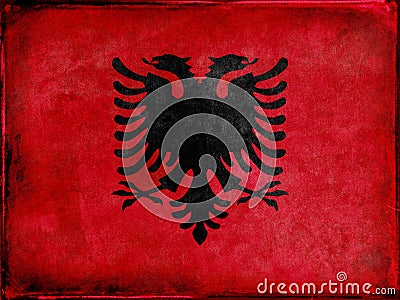 The Albanian Flag Stock Photo