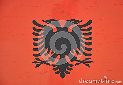 Albanian flag Stock Photo