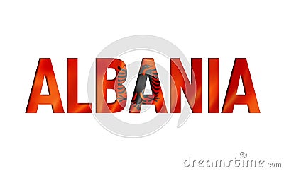 Albanian flag text font Stock Photo