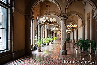 Albany State Capital detailed arched Hall and corridor Editorial Stock Photo