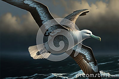 Black-browed albatross in Antarctica, AI generated Stock Photo