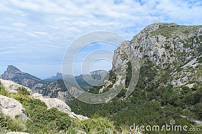 Albercutx watchtower Talaia d`Albercuix on top of mountain in Mallorca, Spain Stock Photo