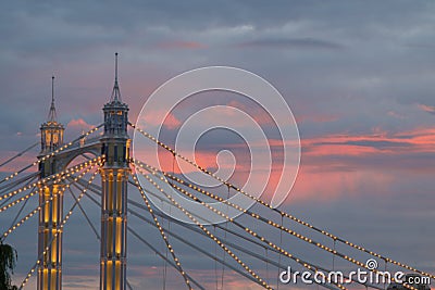 Albert Bridge at Sunset Stock Photo