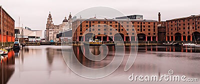 Albert Dock panorama colour Editorial Stock Photo