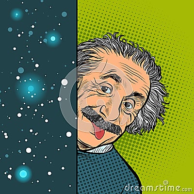 Albert Einstein, The author of the theory of relativity, who predicted the phenomenon of black holes Vector Illustration