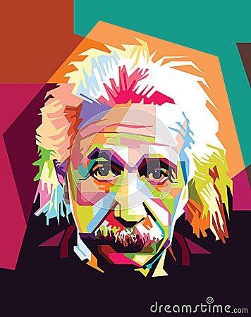 Albert Einstein pop Art Vector Illustration