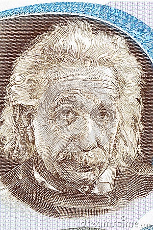 Albert Einstein portrait from Israeli money Editorial Stock Photo