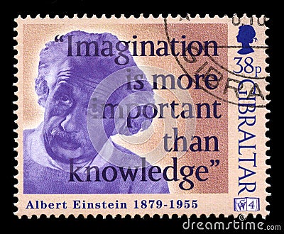 Albert Einstein Postage stamp Editorial Stock Photo