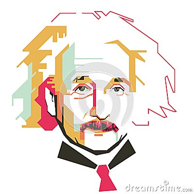 Albert Einstein simple vector character Vector Illustration