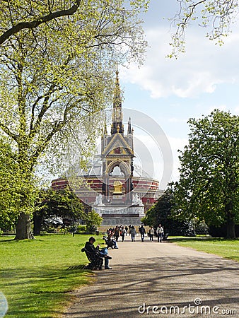 London: Albert memorial and Royal Albert Hall Editorial Stock Photo