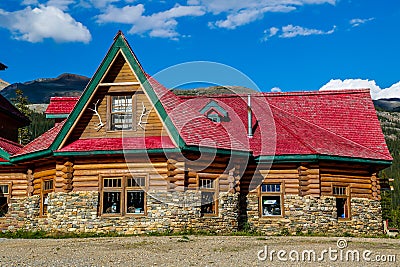 Historical Num-Ti-Jah Lodge near Bow Lake in Banff National Park Editorial Stock Photo