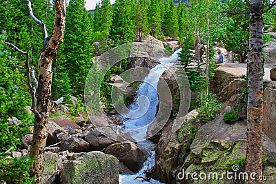 Alberta Falls in Rocky Mountain National Park Editorial Stock Photo