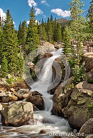 Alberta Falls in Rocky Mountain National Park Stock Photo