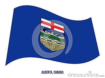 Alberta Flag Waving Vector Illustration on White Background. Provinces Flag of Canada Vector Illustration