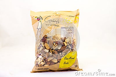 Raw nuts from Gaby`s earth foods in South Africa Editorial Stock Photo