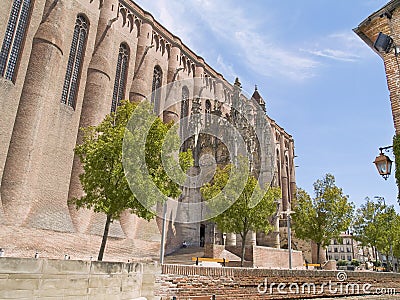 Albi,mythical town of France. Cathedral view. Stock Photo
