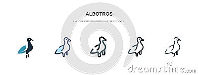 Albotros icon in different style vector illustration. two colored and black albotros vector icons designed in filled, outline, Vector Illustration