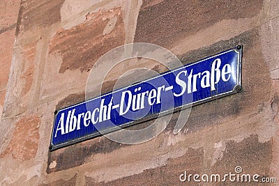 Albrecht Durer street in Nuremberg Stock Photo