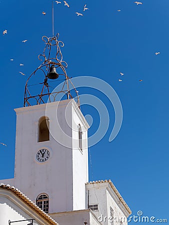 ALBUFEIRA, SOUTHERN ALGARVE/PORTUGAL - MARCH 10 : Bell Tower of Editorial Stock Photo