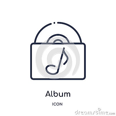 Album icon from music outline collection. Thin line album icon isolated on white background Vector Illustration