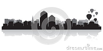 Albuquerque New Mexico city skyline silhouette Vector Illustration