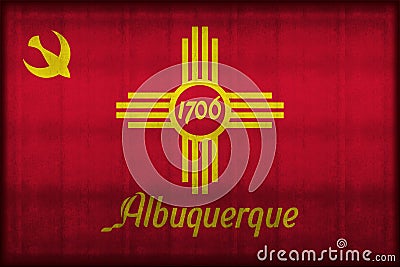 Albuquerque new mexico rusty flag illustration Cartoon Illustration