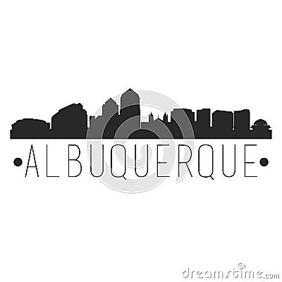 Albuquerque New Mexico Skyline Silhouette City Design Vector Famous Monuments. Vector Illustration