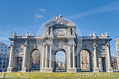 The Alcala Gate in Madrid, Spain. Stock Photo