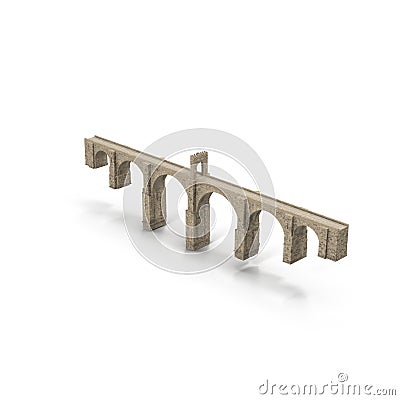 Alcantara Bridge on white. 3D illustration Cartoon Illustration