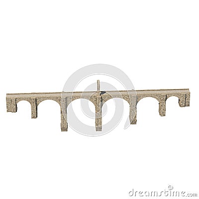 Alcantara Bridge on white. 3D illustration, clipping path Cartoon Illustration