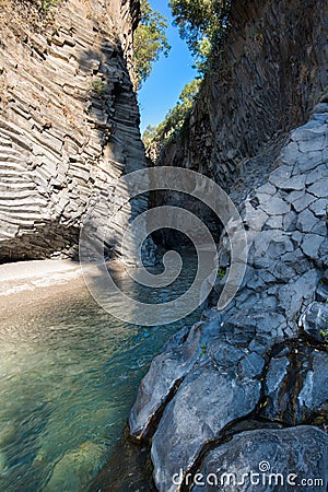 Alcantara Gorge Stock Photo