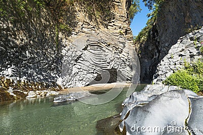 Alcantara river gorge, Sicily Stock Photo