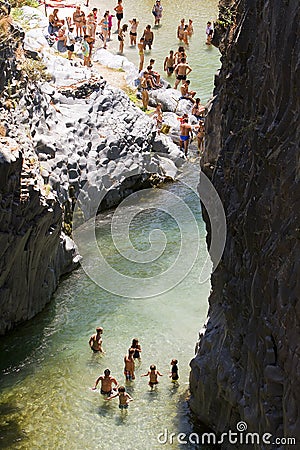 Alcantara river, Italy Editorial Stock Photo