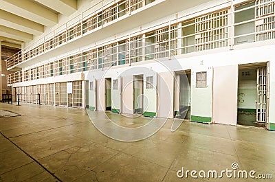 Alcatraz D Block Cellhouse, San Francisco, California Stock Photo