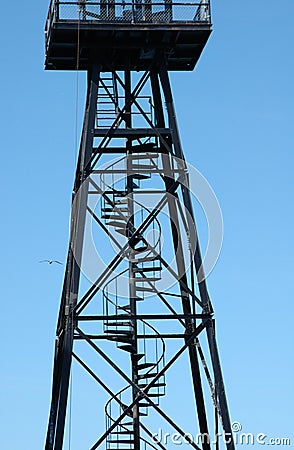 Alcatraz guard tower Stock Photo