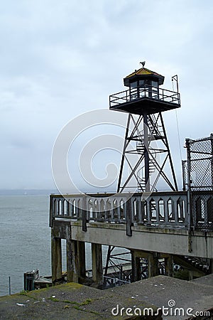 Alcatraz Guard Tower Stock Photo