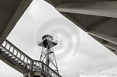 Alcatraz guard tower, San Francisco, California Editorial Stock Photo