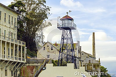 Alcatraz guard tower, San Francisco, California Editorial Stock Photo