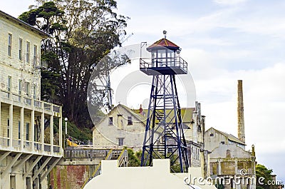 Alcatraz guard tower, San Francisco, California Editorial Stock Photo