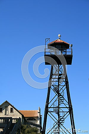 Alcatraz Island Guard Tower Stock Photo