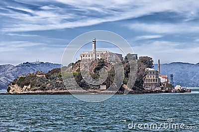 Alcatraz Island from the Water Stock Photo