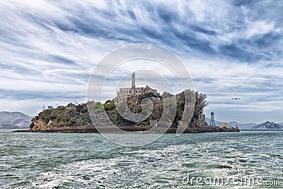 Alcatraz Island from the Water Stock Photo