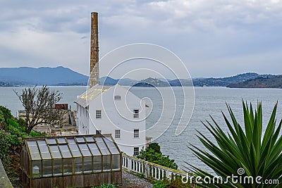 Alcatraz Penitentiary Chimney and nature Stock Photo