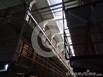 Alcatraz in San Fransico inside the jail Stock Photo