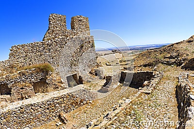 Alcazaba de Reina, Castle of Reina, Reina, Spain Editorial Stock Photo