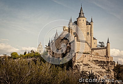 Alcazar de Segovia, World Heritage monument. Old fortress and medieval castle. Stock Photo