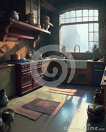 Alchemist kitchen, magic and poisons Stock Photo